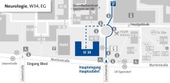 Lageplan Tageskliniken Neurologie