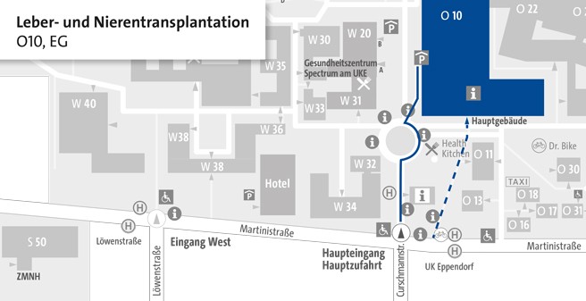 Lageplan Leber-/Nierentransplantation